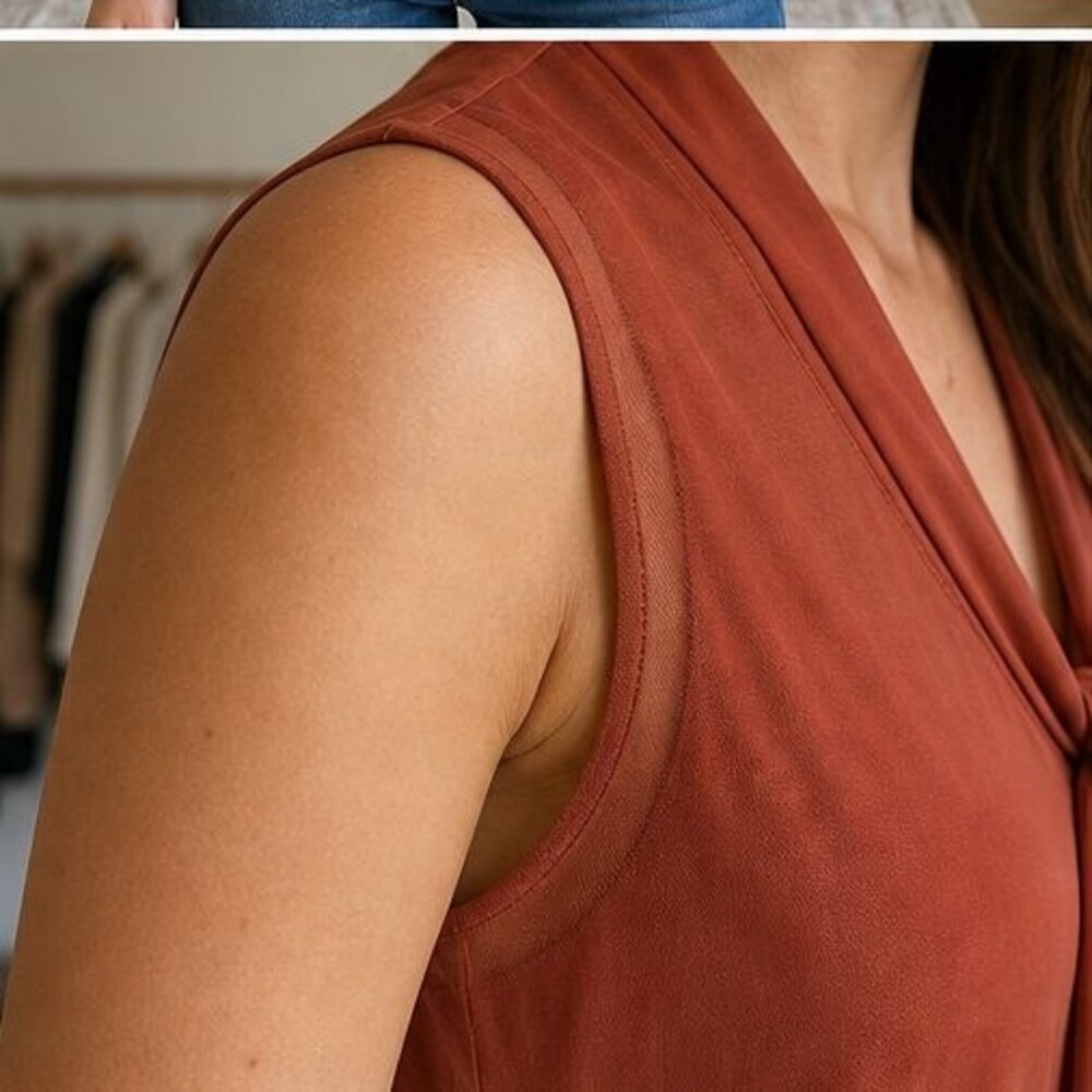 Rust Peplum Top - Picture 5 of 6